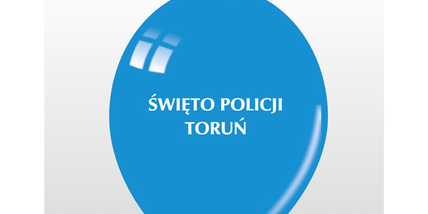 Balon promocyjny z nadrukiem przygotowanym dla Policji