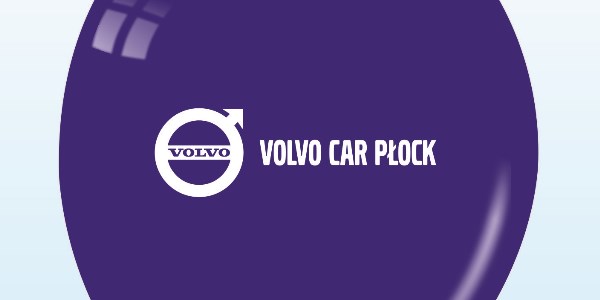 Fioletowy balon z nadrukiem Volvo Car Płock